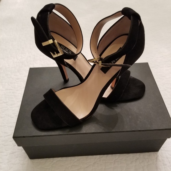 Saks Fifth Avenue Black high heel sandals - Picture 4 of 8